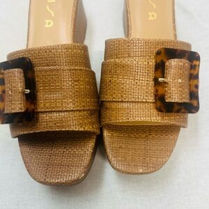 Unisa Brown Textured Women's Sandals